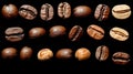 diverse world of coffee roasts with an assortment of beans laid out on a rustic wooden table