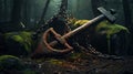 Forgotten Stories: A Rusty Anchor Nestled Deep Within the Enchanted Forest