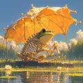 Frog Under Umbrella: A Touch of Whimsy