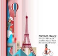 Discover france. Travel to paris presentation template.