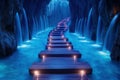 Discover the Harmonious Path A Journey of Collaboration and Success, Represented by a Glowing Waterfall Pathway This enchanting