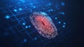 Discover how advanced fingerprint scanning strengthens cybersecurity, featuring illuminated effects and hightech design