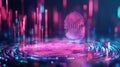 Discover how advanced fingerprint scanning strengthens cybersecurity, featuring illuminated effects and hightech design