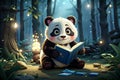 a cute little panda named Arh reading book