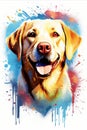 Artistic Rendition: Labrador Retriever in Illustrative Glory