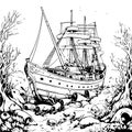 Discover the legends of pirates with this captivating coloring book