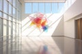Translucent Geometry: A Captivating Abstract Sculpture in Sunlit Gallery