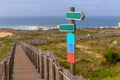 Coastal Path with Rope Fence at Beach Guincho, Cabo da Roca, Portugal Royalty Free Stock Photo