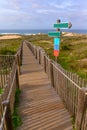 Coastal Path with Rope Fence at Beach Guincho, Cabo da Roca, Portugal Royalty Free Stock Photo