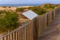 Coastal Path with Rope Fence at Beach Guincho, Cabo da Roca, Portugal Royalty Free Stock Photo