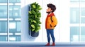 Explore a cuttingedge vertical garden boasting vibrant greenery and tech integration, showcasing sustainable innovation Royalty Free Stock Photo