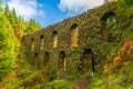 Muro das Nove Janelas, a mysterious moss-covered aqueduct nestled in Sao Miguel, Azores