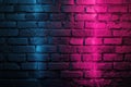 Discover Neon Bricks, A vibrant contrast wall backdrop for visual appeal Royalty Free Stock Photo