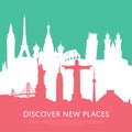 Discover new places with cityscape silhouettes Royalty Free Stock Photo