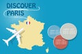 Discover Paris blank template vector