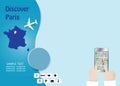 Discover Paris tourism tempate concept vector