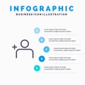Discover People, Instagram, Sets Line icon with 5 steps presentation infographics Background