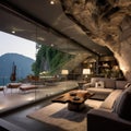 Modern cave house with mountain view