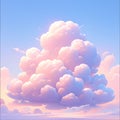 Fluffy Cloud Icon with Silver Linings for Creative Projects Royalty Free Stock Photo