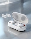 Discover the Power of Wireless Earphones with Integrated Remote Control for Seamless Connectivity Experiences Royalty Free Stock Photo
