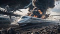 emergence from the wreckage: hope after a terrorist attack on a japanese bullet train. ai generated