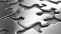 Discover shiny metal puzzle pieces featuring abstract patterns, reflecting a world of creativity and problemsolving Royalty Free Stock Photo