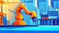 Discover a sleek assembly line driven by robots, showcasing advanced tech and a futureready workspace. Great for text Royalty Free Stock Photo