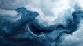 Discover the soothing beauty of oceanic marble textures with captivating blue and white fluid wave patterns for creative designs Royalty Free Stock Photo