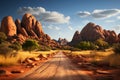 Discover the striking beauty of the road leading to Spitzkoppe\'s granite spires