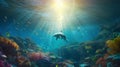 Dolphins Delight: Ultra HD Underwater Scene with Colorful Backdrop