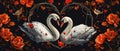 Discover A Symbol Of Love And Devotion With Love Swans Artistic Heart Shape Depicting All Four Seaso Royalty Free Stock Photo