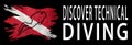 Discover Technical Diving, Diver Down Flag, Scuba flag Royalty Free Stock Photo