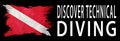 Discover Technical Diving, Diver Down Flag, Scuba flag Royalty Free Stock Photo
