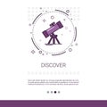 Discover Telescope Astronomy Science Web Banner With Copy Space Royalty Free Stock Photo