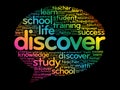 DISCOVER Think Bubble word cloud Royalty Free Stock Photo