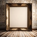 Antique Gold Frame with Blank Canvas
