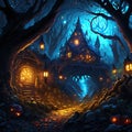 Tranquil Oasis in Banshee\'s Thicket - AI Generative By Halloween AI