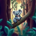 Eucalyptus Serenity - Koala on a Tree Branch