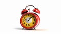 Vibrant Alarm Clock Toon: Cartoon Illustration on Isolated White Background.