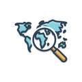 Color illustration icon for Discover world, landmark and travel