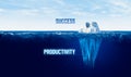 Discover your hidden productivity concept with iceberg