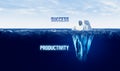 Discover your hidden productivity concept with iceberg