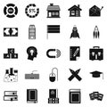 Discoverer icons set, simple style