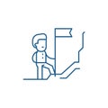 Discoverer line icon concept. Discoverer flat vector symbol, sign, outline illustration.