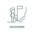 Discoverer vector line icon, linear concept, outline sign, symbol