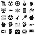 Discoveries icons set, simple style