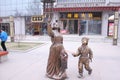 Discovering China: Big wild goose pagoda street. Royalty Free Stock Photo