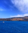 Typical coast of Santorini, member of the Cyclades group of islands in Greece. Royalty Free Stock Photo