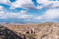 Discovering the majestic badlands of gorafe, spain, under a cloudy sky Royalty Free Stock Photo