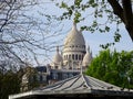 Sacre Coeur Basilica Rooftop view at Montmartre - through the trees